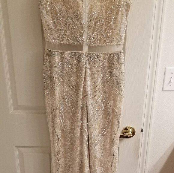 Beautiful champagne/nude embellished prom dress - Picture 6 of 8